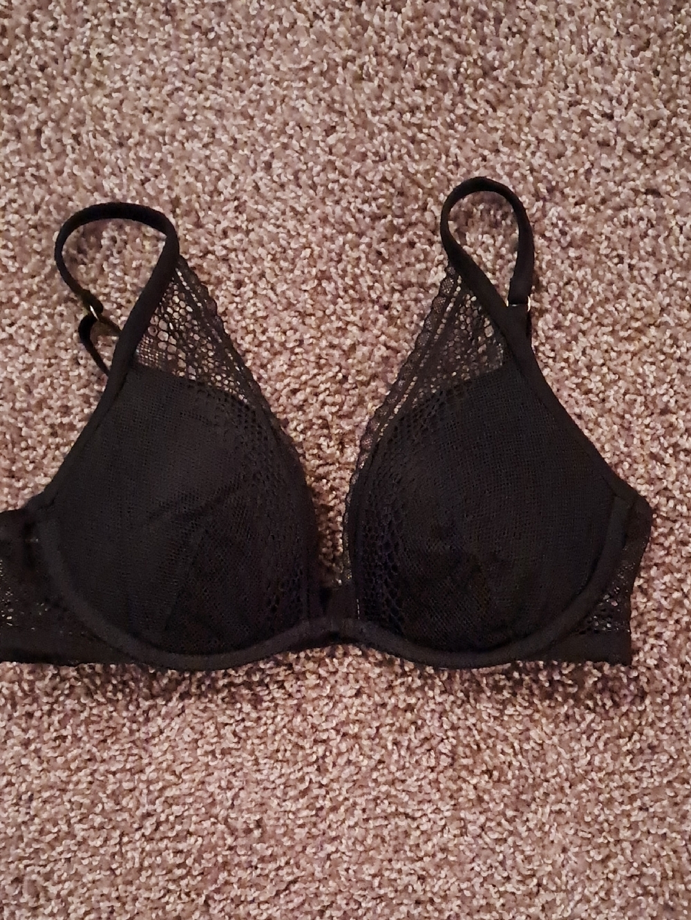 Victoria's Secret Black Lace Underwire Bra - Sheer Detail